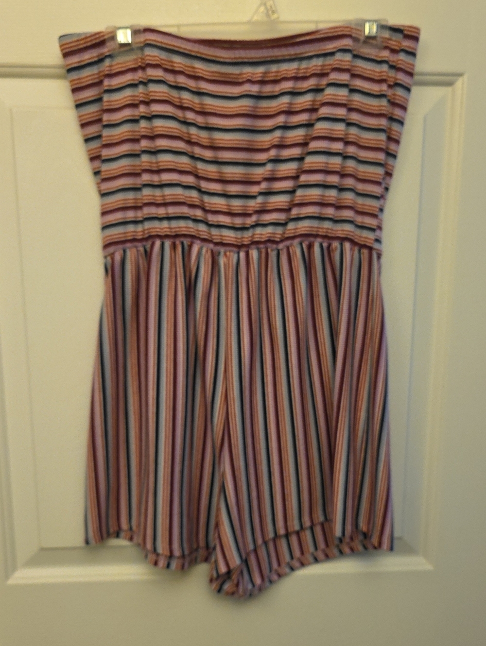 wild fable Strapless Striped Romper in Pink Multi